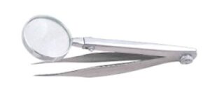 Scissors Tweezers Angled Tips, Plastic Handle